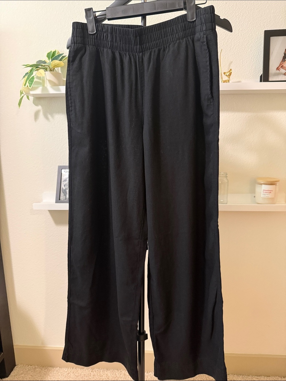 Old Navy Black High Rise Wide-Leg Pull-On Pants